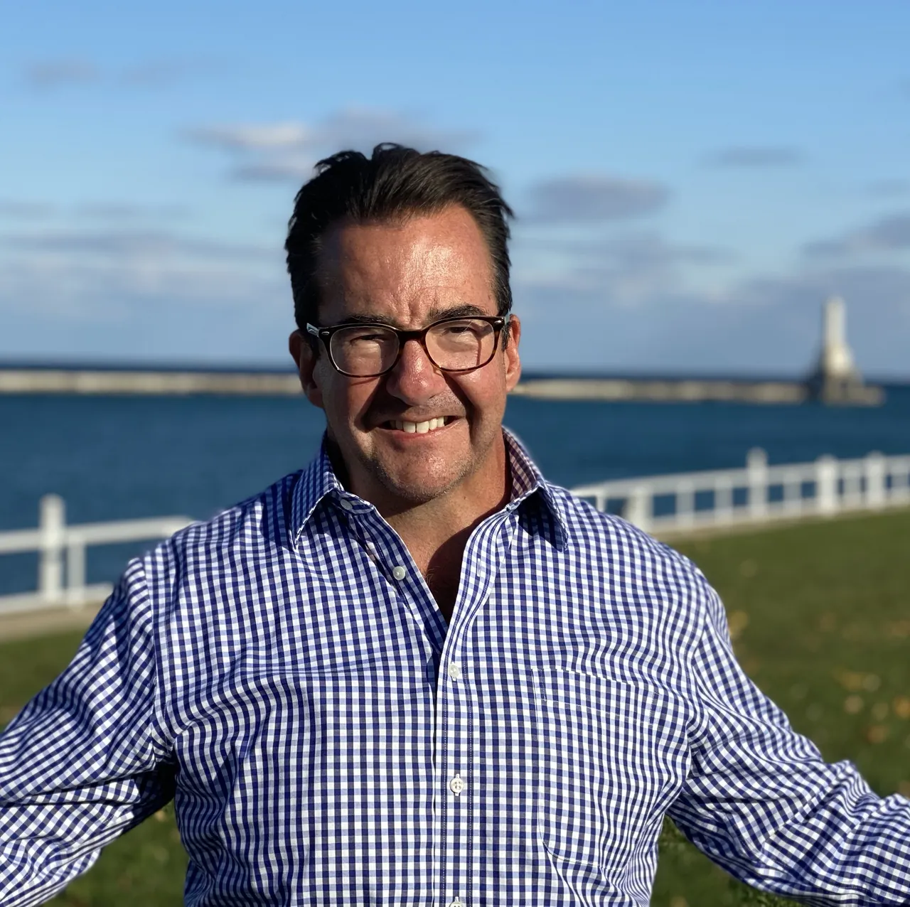 Bill Prince at the Port Washington breakwater light